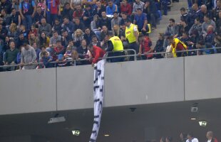 FOTO Scandal URIAȘ la FCSB - U Craiova, după ce fanii lui CSA Steaua s-au infiltrat și au afișat un mesaj imens!