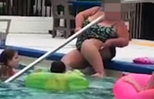 VIDEO Imagini scandaloase. A fost filmată când se epila la piscină!