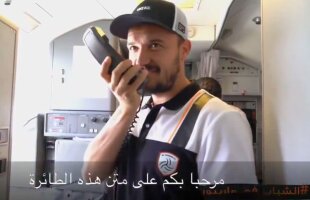 VIDEO Faza zilei! Budescu a luat cuvântul în avionul lui Al Shabab » Le-a vorbit saudiților în limba română :)