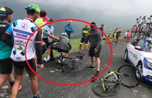 TURUL FRANȚEI. Nou scandal în Turul Franței: Chris Froome, izbit de un jandarm! + imagini șocante cu un spectator și tricoul galben