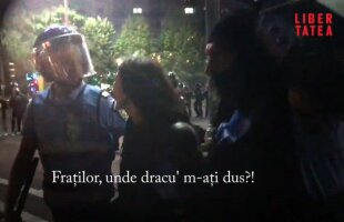 VIDEO Momentul în care jandarmerița bătută este scoasă din mulțime și merge singură: ”Fraților, unde dracu’ m-ați dus!”