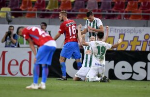 FOTO » Puneți milieurile la loc! "Messi al portarilor" o îngroapă pe FCSB » Roș-albaștrii ratează calificarea în grupele Europa League, deși au învins Rapid Viena, scor 2-1