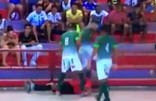 VIDEO Scene horror în Brazilia! Un jucător și-a pierdut cumpătul și l-a bătut pe arbitru: "Are o gaură în craniu"