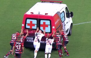VIDEO Momente inedite într-un meci din prima ligă din Brazilia! Ambulanța a intrat pe gazon, dar nu a mai putut pleca