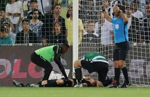 VIDEO La un pas de tragedie! Un jucător de la Sporting i-a salvat viața portarului în timpul meciului!