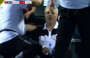 FOTO + VIDEO Imagini incredibile din Arabia Saudită: Șumudică a făcut circ cu arbitrul, apoi i s-a făcut rău! » Prima reacție: "Țin o dietă, am avut o cădere de calciu și de glicemie"