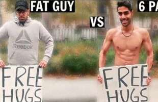 EXPERIMENT Un tip plinuț și unul cu șase pătrățele au vrut să ofere ”Free Hugs”. Cine a avut mai mult succes