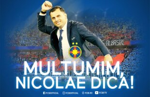 FCSB a anunțat despărțirea oficială de Nicolae Dică: "Acestea sunt performanțele lui" » Cine a mai plecat odată cu antrenorul