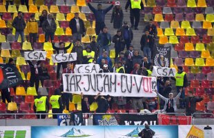 FCSB - HERMANNSTADT // FOTO Suporterii lui Hermannstadt i-au enervat pe cei de la FCSB » Bannere și scandări ironice: „Iar jucăm cu voi?!”