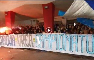 FCSB - CSU CRAIOVA // VIDEO Imagini spectaculoase din gara Craiova » Suporterii și-au întâmpinat favoriții cu cântece, mesaje și torțe