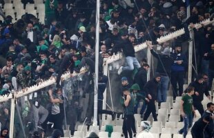 Panathinaikos - Olympiacos // VIDEO + FOTO Violențe incredibile » Derby-ul Greciei a fost întrerupt după 70 de minute! Haos în afara stadionului
