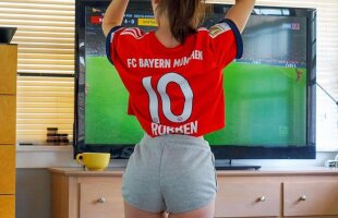 GALERIE FOTO A sărbătorit victoria lui Bayern în cel mai provocator mod » Cum s-a fotografiat Audrey Bradford în timpul meciului cu Borussia