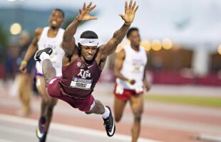 VIDEO Plonjon spre victorie! Un atlet american l-a imitat perfect pe Superman și a devenit campion la 400m garduri