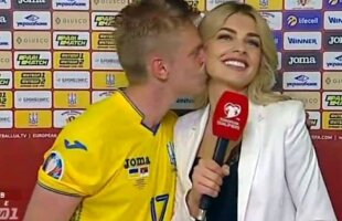 PRELIMINARII EURO 2020 // GALERIE FOTO + VIDEO Oleksandr Zinchenko a sărutat pasional o superbă jurnalistă, după Ucraina - Serbia 5-0