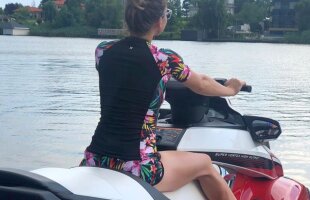 VIDEO Simona Halep s-a sărutat pasional cu Toni Iuruc, pe plajă la Constanța + plimbare cu jet-ski-ul