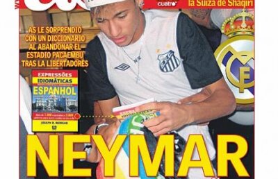 Neymar se pregăteşte de Real Madrid » Şi-a luat deja dicţionar de spaniolă!