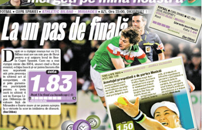Pagina de ponturi din Gazeta Sporturilor a avut succes şi ieri: Spectacol pe Cupa Regelui
