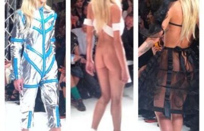 Defilare de moda scapata de sub control: Un model si-a aratat fundul la Londra