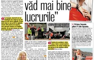 Doar în ediţia tipărită a Gazetei! Miracolul dezvăluit chiar de pilotul spaniol Maria de Villota, după accident: "Am doar un ochi, dar văd mai bine lucrurile"