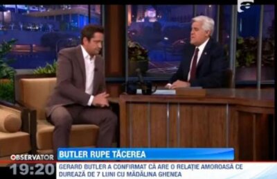 Gerard Butler i-a confirmat lui Jay Leno relatia cu Madalina Ghenea