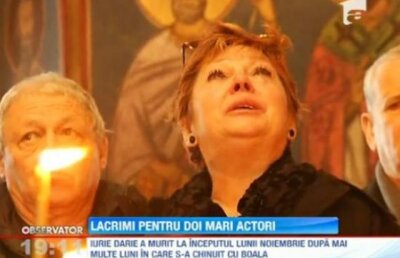 Anca Pandrea a plans in continuu la slujba de pomenire a lui Iurie Darie 