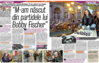 Citeşte în ediţia tipărită a Gazetei Sporturilor » Povestea emoţionantă a şahistei care domină topurile Italiei la junioare, fără să fi avut antrenor: "M-am născut din partidele lui Bobby Fischer"
