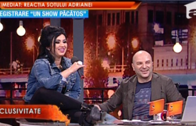 Adriana Bahmuteanu se tine de glume. Vezi cum s-a cocotat pe biroul lui Dan Capatos !