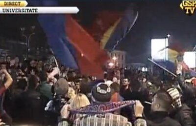 VIDEO Suporterii Stelei au sărbătorit victoria cu Chelsea la Universitate