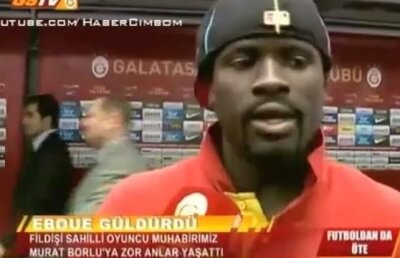 VIDEO Eboue are chef de glume! » Cum a făcut mişto de un reporter înainte de meciul cu Real Madrid :D