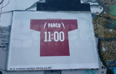 Rapidul, susţinut prin graffiti de microbişti: "Şi la matineu sîntem mereu cu voi"