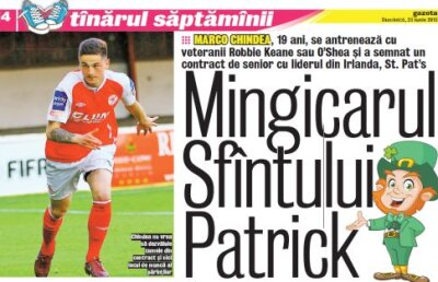 Exclusiv print » Ignorat în România, i-a fermecat pe irlandezi: la 19 ani se antrenează cu Keane sau O'Shea!