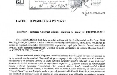 FOTO Documentul prin care Ivanovici a fost dat afară de la Digi Sport » Cauzele care au condus la demitere