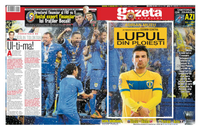 La Petrolul ca pe Wall Street » "Lupul" Mutu prezentat azi ca DiCaprio pe prima pagină a Gazetei!