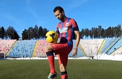 FOTO şi VIDEO Prima demonstraţie de tehnică a lui Lucian Sînmărtean în tricoul Stelei! Declaraţie surprinzătoare: "Poate mai semnez pe 2 ani"