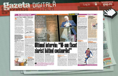 Răsfoieşte online Gazeta Digitală » Patru pagini dedicate memoriei lui Ion Cupen » Ultimul său interviu, mărturii ale celor care l-au cunoscut, reacţia lui Cornel Dinu