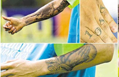 Însemnaţii » 10 din 11 titulari ai Braziliei sînt tatuaţi. Singurul jucător care face notă discordantă