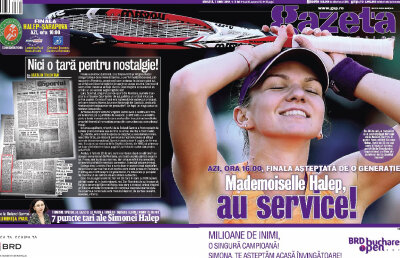 Ediţie specială a Gazetei la chioşcuri: totul despre finala Simonei Halep! Luminiţa Paul promite un comentariu special la Eurosport