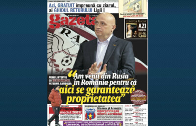 Răsfoieşte online Gazeta Digitală » Valerii Moraru face promisiuni fanilor într-un amplu interviu: "Voi asigura Rapidului un buget anual de 5 milioane de euro! Am un plan B dacă retrogradăm"