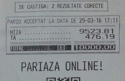 Cât curaj să ai! A pariat 10.000 de lei pe două meciuri