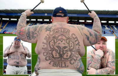 Toboșarul cu 150 de tatuaje » Un fan al echipei Leicester uimește cu recordurile sale