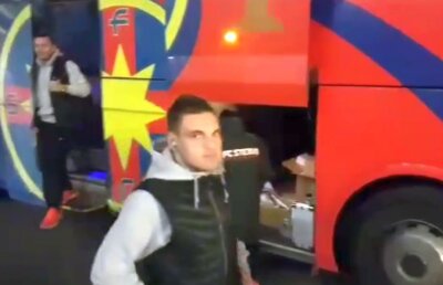 VIDEO Autocarul Stelei a fost întâmpinat cu ostilitate pe Arena Națională
