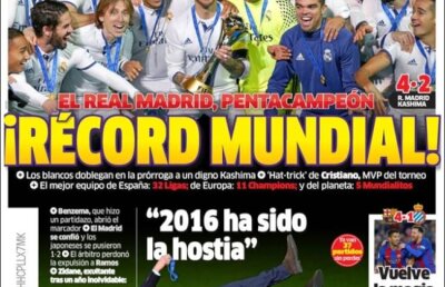 Ce scriu azi ziarele de sport din lume (19 decembrie 2016)