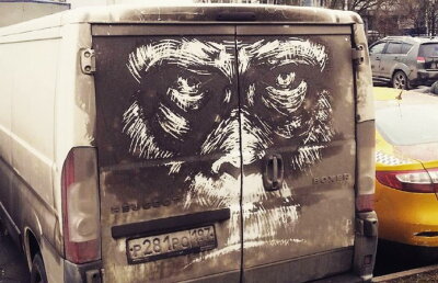 FOTO & VIDEO Un artist transformă camioanele murdare în opere de artă