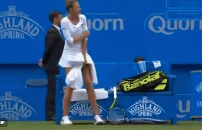 VIDEO Incident neplăcut la Eastbourne » Pliskova s-a speriat și a sărit de pe scaun