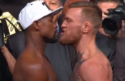 Conor McGregor - Floyd Mayweather // VIDEO Irlandezul l-a ridiculizat din nou pe Mayweather la proba cântarului: ”Ești plin de apă adunată în cea mai stupidă formă” :O