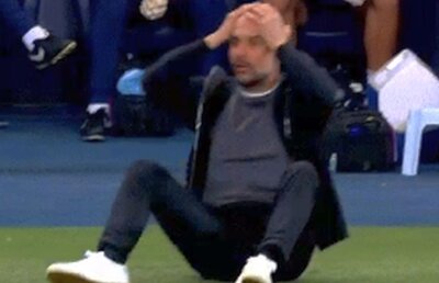 VIDEO Show cu Guardiola la City - Șahtior » S-a tăvălit pe jos și s-a luat cu mâinile de cap!