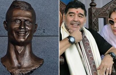 VIDEO + FOTO Încă un EPIC FAIL, după Ronaldo! Șoc pentru Maradona când și-a dezvelit statuia de peste 3 metri: "E Hodgson" :D