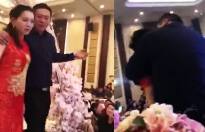 VIDEO Moment şocant la o nuntă! Socrul şi-a sărutat nora cu forţa