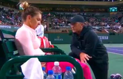 SIMONA HALEP - NAOMI OSAKA VIDEO 10 secunde de black-out pentru Halep! Reacția ciudată a Simonei la intervenția lui Cahill: "Ce se întâmplă cu tine?"