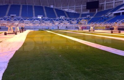 FOTO EXCLUSIV Cum arată gazonul stadionului "Ion Oblemenco" înaintea amicalului dintre România și Suedia